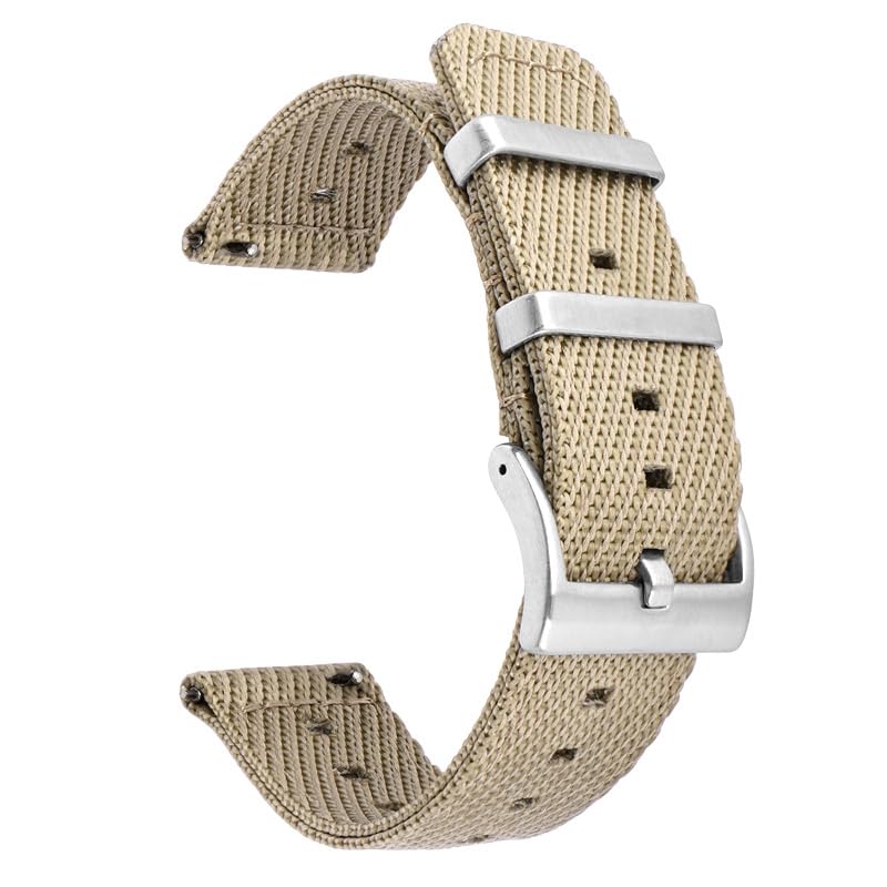 Vinanth Enterprises NYLON NATO WATCH STRAP/BAND/BELT with STEEL BUCKLE (CHOOSE COLOUR - BLACK, BROWN, GREEN, BLUE), (CHOOSE SIZE - 18MM, 20MM, 22MM, 24MM)