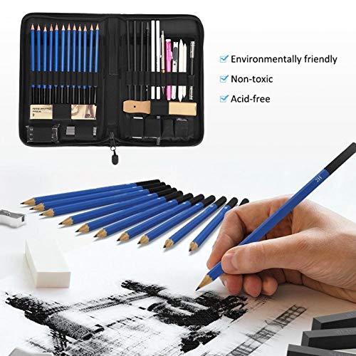 Ferramentas de esboço, kit de desenho a lápis prático portátil completo, durável e ecologicamente co