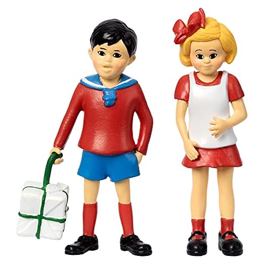 Micki & Friends Pippi Långstrump Leksak Figurer Tommy & Annika, 80 mm – dockhus tillbehör figurer flickor och pojkar från 3 år