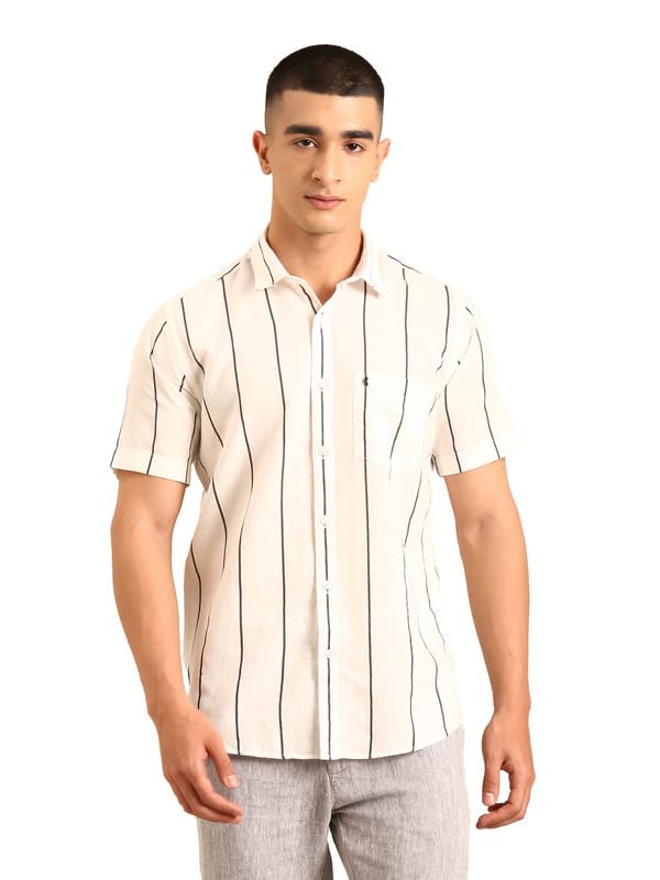 cavallo by linen club Men's Striped Slim Fit Shirt-picture-29