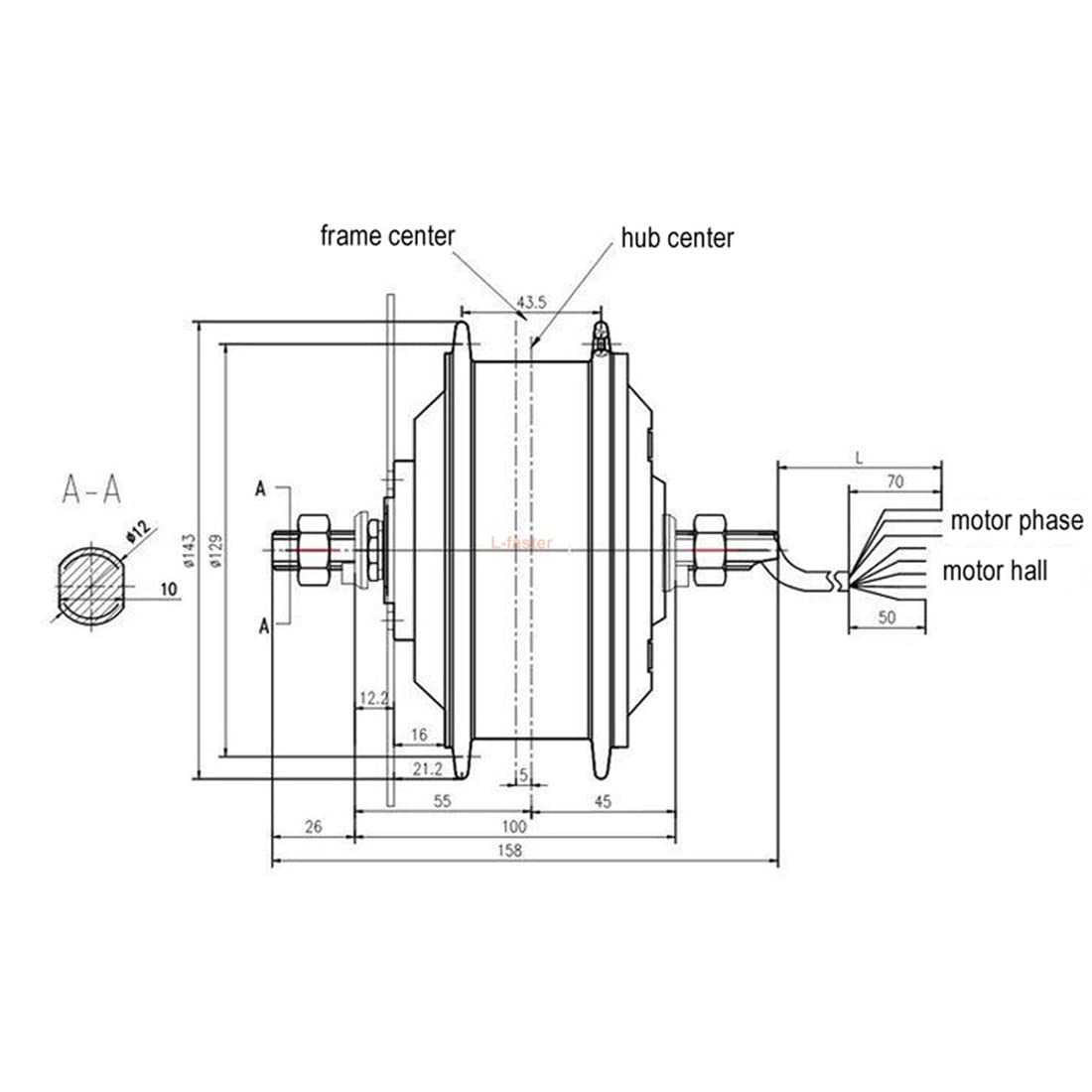 Front Drive Bike Brushless Hub Motor Powerful Engine Wheel for 26 Inch Rim Trike (36V)