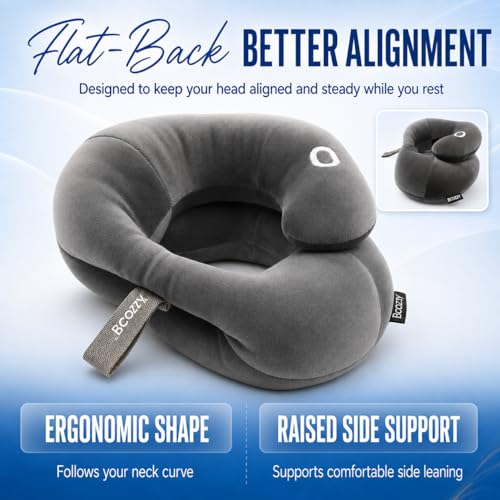 Image of BCOZZY Neck Brace Pillow - Patented Relief for Neck Pain and Supportive Sleep-Soft, Washable, and Adjustable for Comfortable Resting. Gray Large