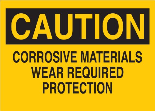 Panneau danger matériaux corrosifs Brady 84298 pour éviter les accidents de laboratoire
