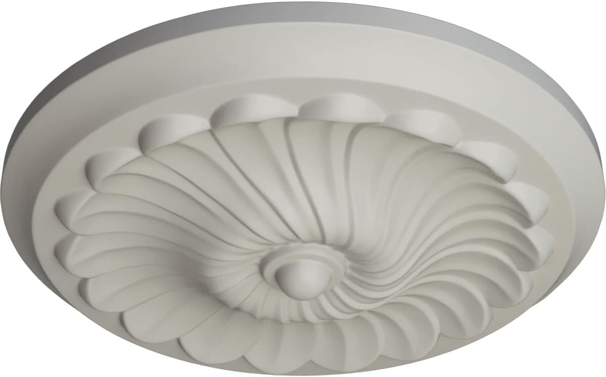 12 1/4"OD x 2 1/4"P Flower Spiral Ceiling Medallion (Fits Canopies up to 2"), Hand-Painted Pot of Cream