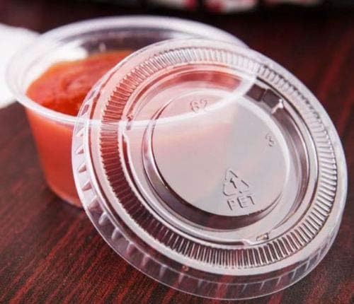 100 X Round containers & Lids Sauce Containers With Lids Sauce Pots Chatni Containers And Lids Select From Sizes : 2oz & 4oz (2oz)