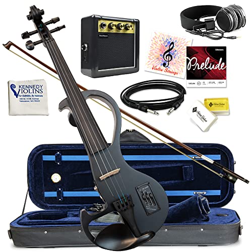 Electric Violin Bunnel Edge Outfit 4/4 Full Size (Black) — With Carrying Case And Accessories - Headphone Jack - Piezo Ceramic Pick-Up – From Kennedy Violins #TOP12