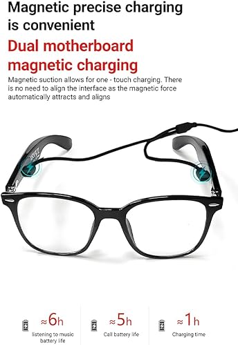 Miniatura 5 de Lentes inteligentes para mujeres/hombres, lentes filtrantes de luz azul, Bluetooth 5.3, audio y micrófono, tacto inteligente, Negro marrón