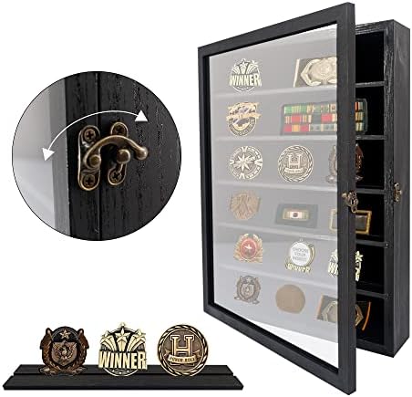 FramePro Shadow Box Frame with Removable Shelves, Deep Memory Box Display Case for Collector, Keepsake Coins Military Medals Pins Wedding Flowers Black 12x16