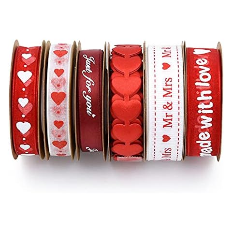 ANCLLO Valentine's Day Heart Printed Ribbons Cover
