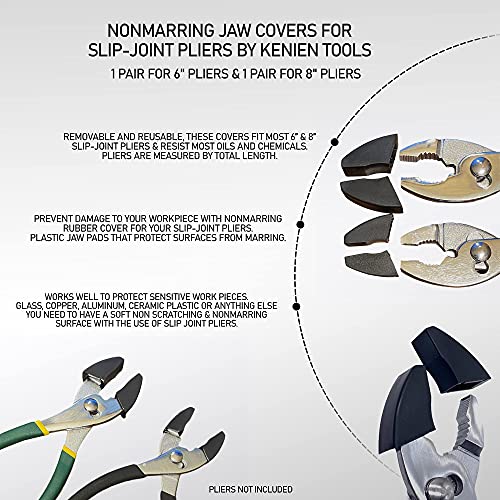 Soft Jaw Covers For Slip-Joint Pliers Both 6 Inch & 8 Inch Non-Marring Rubber Plastic Cover Pads Protectors For Plier Jaw For Sensitive Material Slip On #TOP1