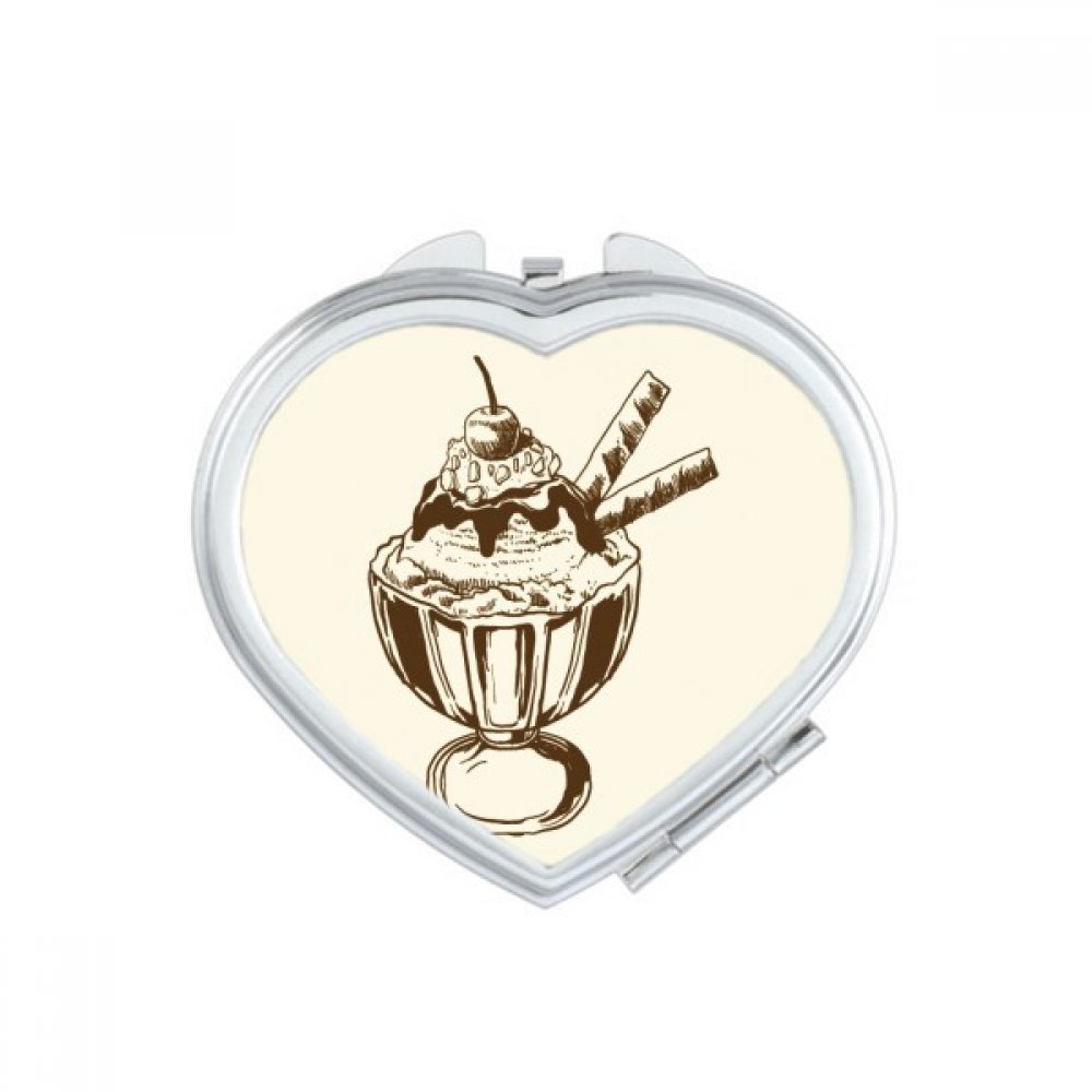 Miroir de poche biscuits au chocolat cerise un cadeau mignon fait main en coeur