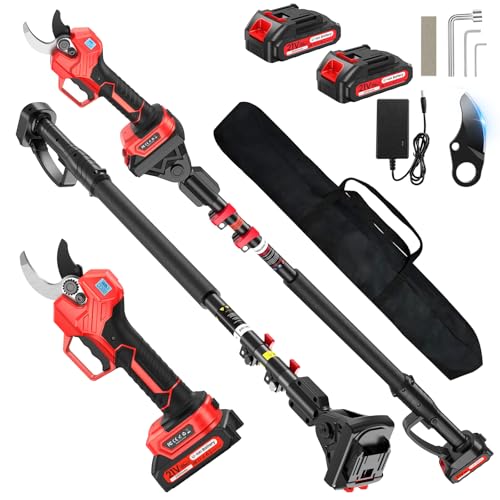 Tijeras de Podar Eléctricas 50mm con Pértiga, 2 EN 1 Tijeras de P...