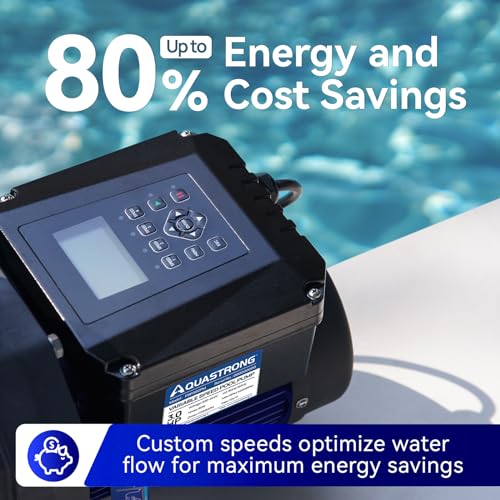 Image of Aquastrong Variable Speed Pool Pump, 3 HP, 220V, 11359GPH, In /Above Pool Pump, Energy Efficient, High Flow, Powerful Self Primming Swimming Pool Pumps with Filter Basket