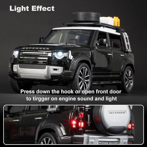 Image of Magicwand Die-Cast Zinc Alloy 1:24 Scale Defender Camping【Random Color】【Large】 with 6 Openable Doors,Lights & Music【Pack of 1】