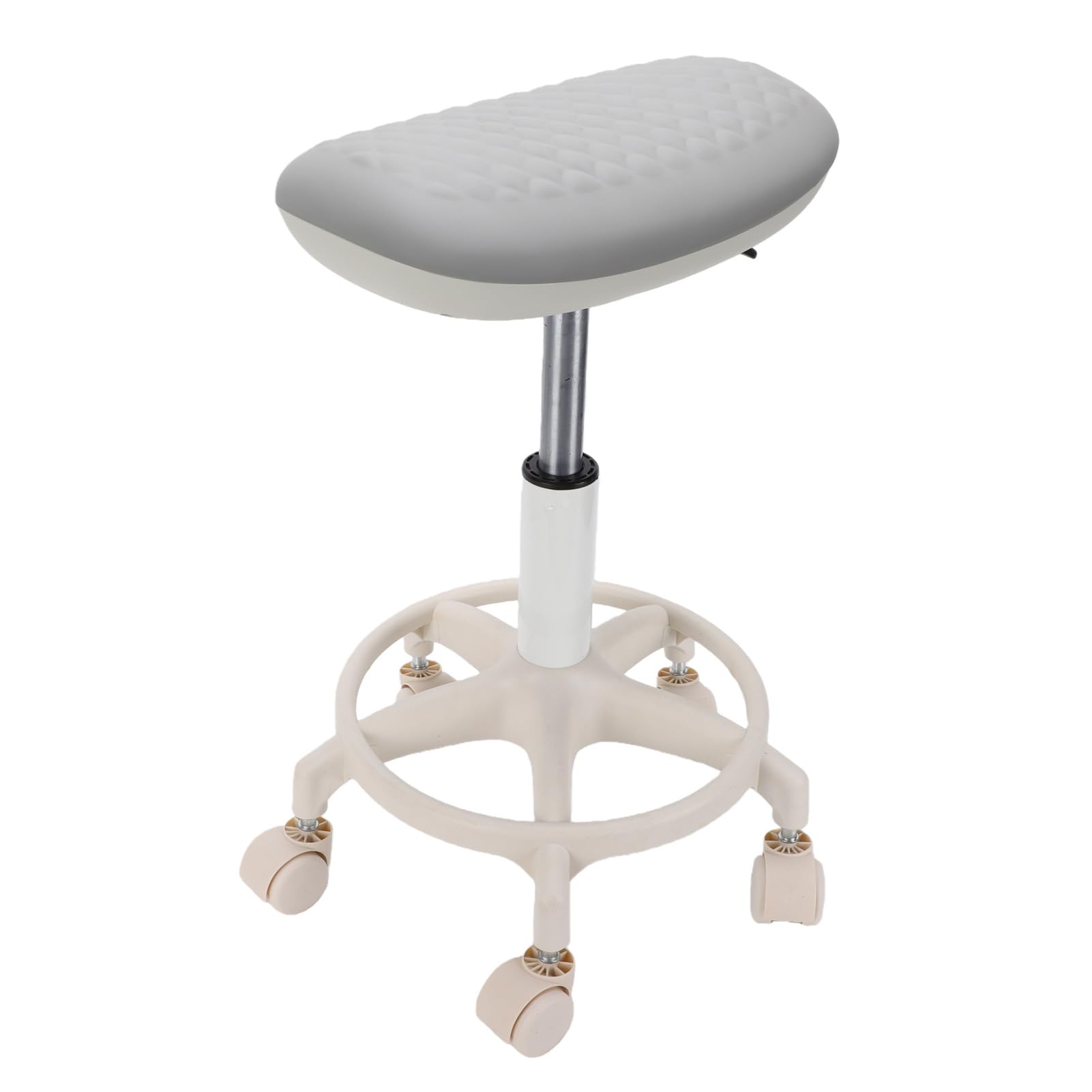 Luocute Höhenverstellbarer Rollhocker mit Fußstütze, um 360 Grad Drehbarer Salonhocker mit 5 Glatten Rollen und Wasserdichtem PU-Leder für Maniküre, Pediküre und Nagelstudio
