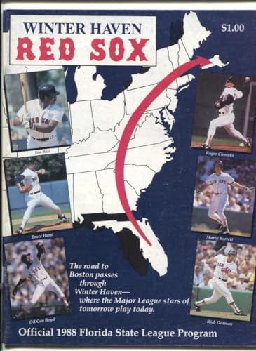 Winter Haven Red Sox 1988 Baseball Program Roger Clemens VF