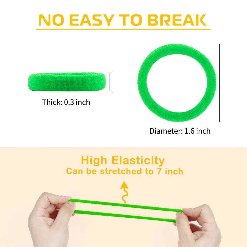 Cotton Hair Ties, IKOCO 50Pcs Seamless Hair Bands Ponytail Holders Thick Hair No Damage Hair Ties for Women 2