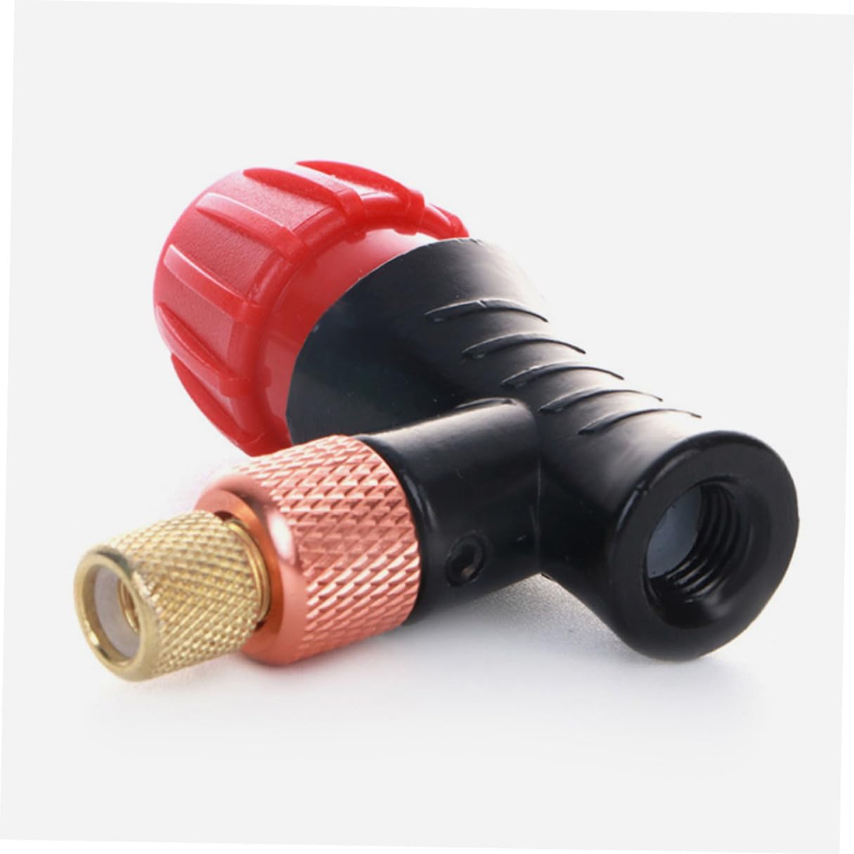 FRCOLOR Co2 Tire Inflator Adapter with Black Thermal Sleeve, Portable Bike Co2 Pump Kit for Road and Mountain Bikes, 2pcs Protective Cover for Tubeless Tires