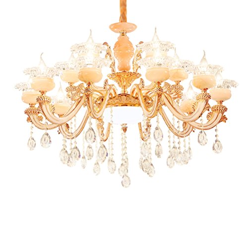 Preisvergleich Produktbild ChengLao - chchandel Zink-Legierungs-Jade-Kristallleuchter - Wohnzimmer beleuchtet europäisches modernes Schlafzimmer geführte Vorhalle atmosphärische einfache europäische Lampen E14 Größe-100x65cm Sc