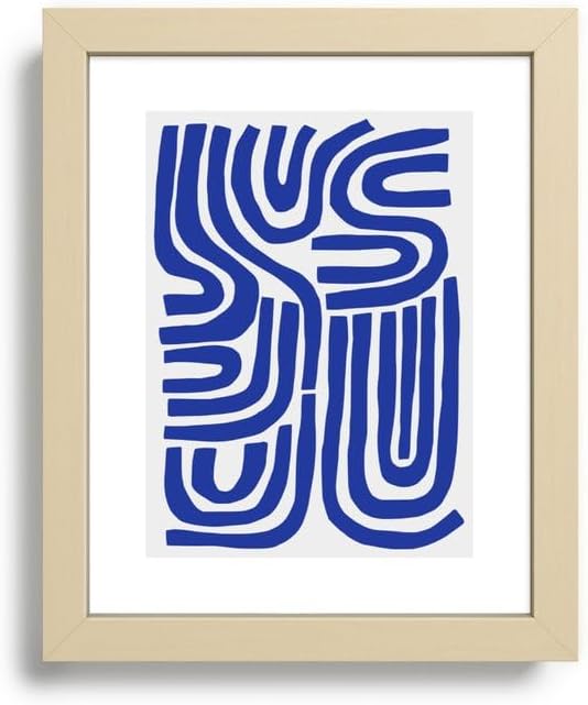 Society6 S And U Framed Art Print – Modern Wall Decor by Little Dean – Framed Canvas, Work of Art with Gallery-Qualtity Ink, 8 X 10, Modern Maple