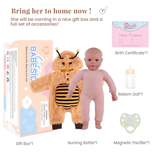 Muñeca BABESIDE para bebé de 16 pulgadas con accesorios miniatura 5