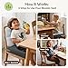 Booster Seat for Kitchen Chair Dining Table with Comfy Backrest Pillow and Adjustable Safety Buckles,Non-Slip Kid Toddler Booster Seat for Dining Table, PU Travel Baby Booster Cushion Chair