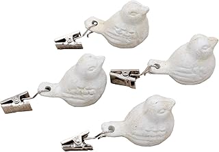 Funly mee Set of 4 Antique Tablecloth Weights with White Bird, Tablecloths Heavy for Outdoor Garden Party Picnic .(White)