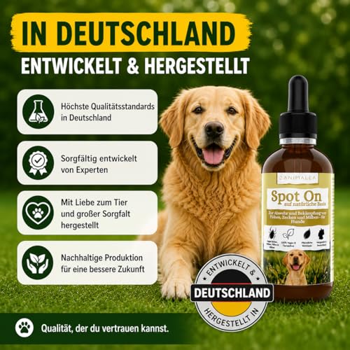 Animalea - Zeckenschutz für Hunde Spot On - effektiver Schutz gegen Zecken, Flöhe & Mücken für die gesamte Saison - Zeckenmittel für Hunde 50ml - Zeckenabwehr mit Neemöl & ohne Nervengift
