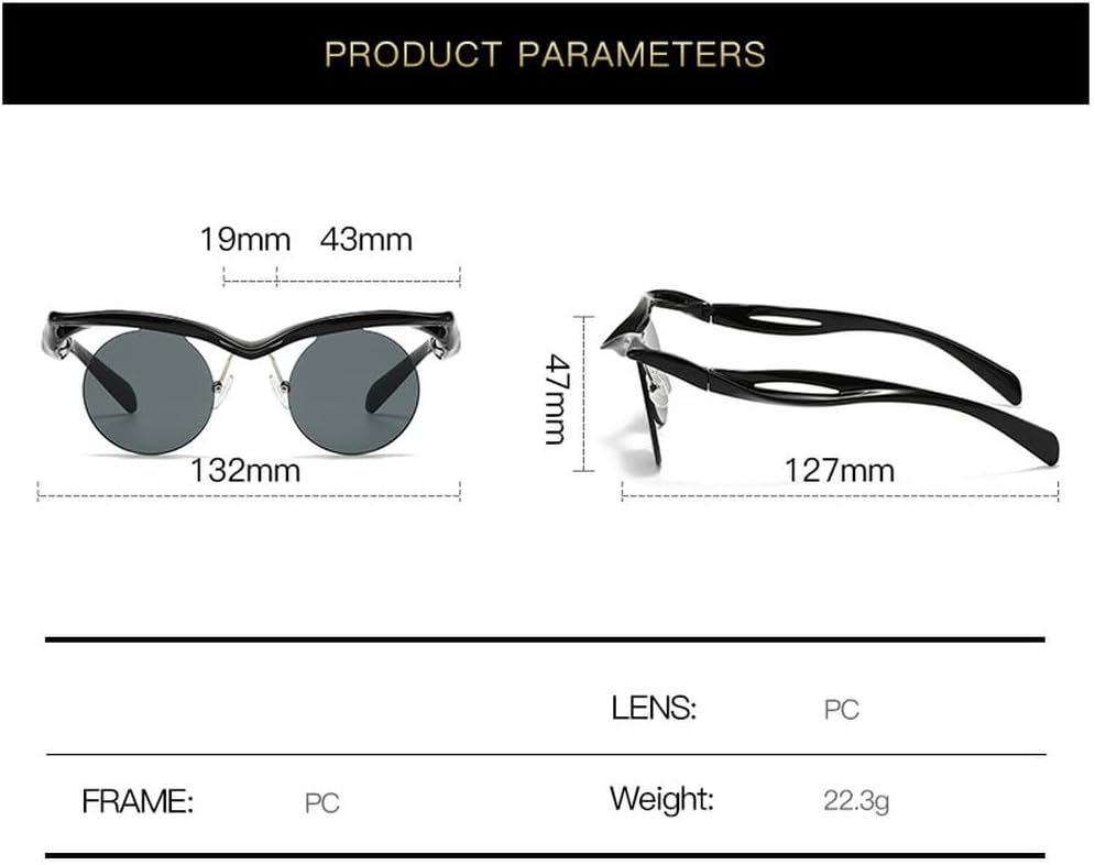 Circular Rimless Sunglasses Fashion Women Outdoor Eyewear Special shaped Men Sun Glasses Party Holiday Accessory