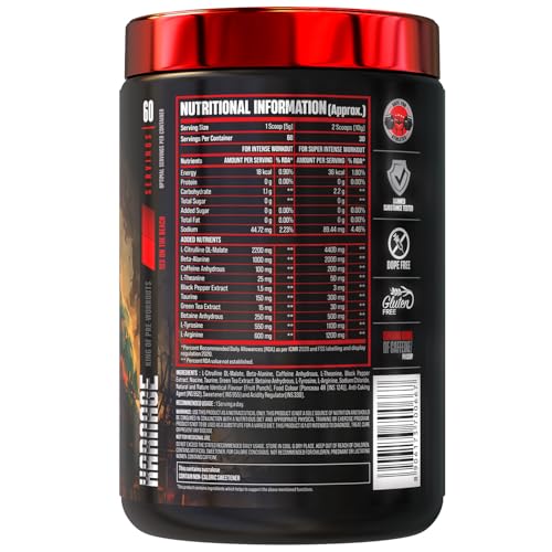 Image of Bigmuscles Nutrition Karnage Pre-Workout (Sex On The Beach, 60 Servings, 300g) and Creatine (Unflavoured, 33 Servings, 102g) Combo
