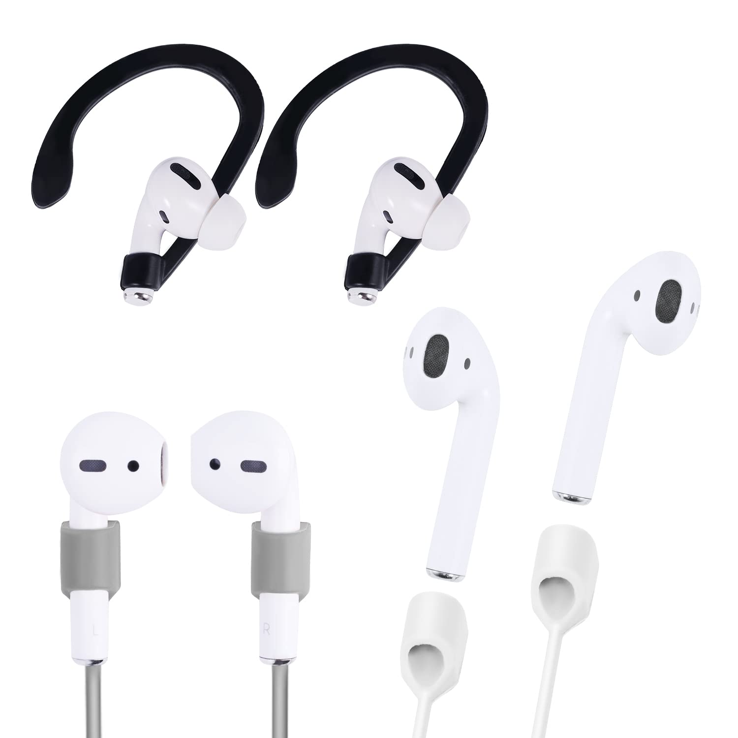 6 Sztuk Smyczy Dousznych, Anti Lost Straps Bezprzewodowa Smycz do Sluchawek Miekkie Silikonowe Paski Zapobiegajace Zgubieniu Kompatybilne z AIRPODS Pro 3/2/1 (3 Smycze, 3 Pary Zaczepów na Ucho)