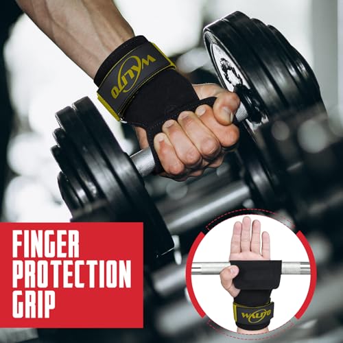 Image of Weight Lifting Wrist Strap,Double Layer Leather Wrist Wraps with Neoprene Padding for Weightlifting & Deadlifts - Adjustable Gym Straps for Men & Women