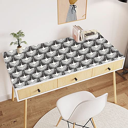 Moenmoai Black And White Wallpaper Self-Adhesive Gray Feather Removable Peel And Stick Wallpaper Bedroom Wallpaper Furniture Countertop Shelf Contact Paper 17.71"X78.7" #TOP6