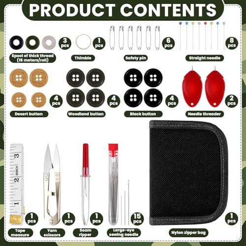 Suncalla 1 Pack Military Survival Sewing Kit Travel Emergency,Black - Image 3