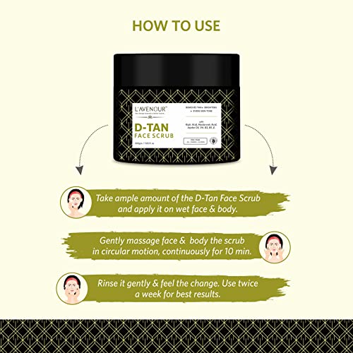 Image of L'avenour D-Tan Face Scrub For Deep Exfoliation, Remove Tan, Blackhead & Dead Skin Remover 200gm