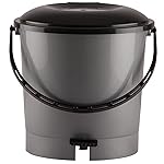 Kuber Industries Multiuses Plastic Pedal Dustbin, Waste Bin, Trash Can With Handle, 7 Litre (Grey)