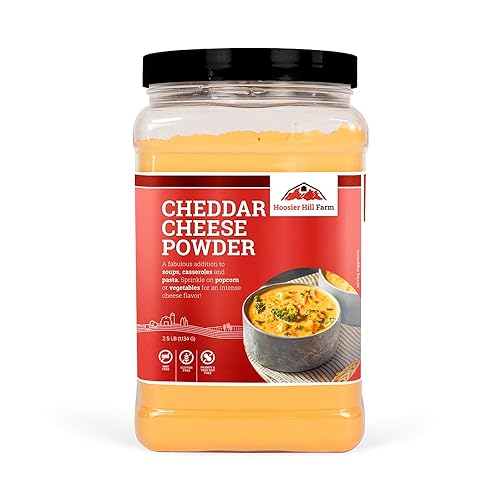 Hoosier Hill Farm - Queso cheddar en polvo tamaño para amantes del queso 25 libras paquete de 1