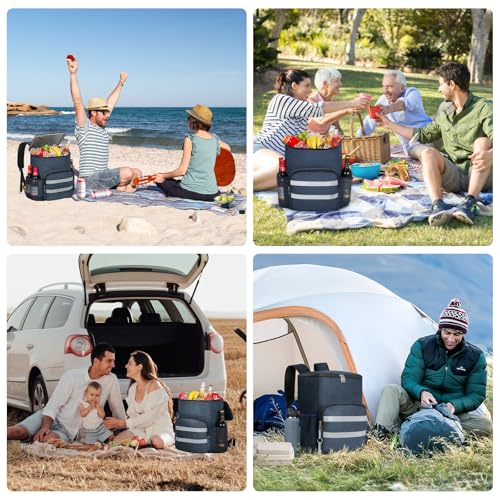 Backpack Cooler - 54 Cans Insulated Leak Proof Cooler Backpack for Men & Women, Cooler Bag Portable Picnic Camping Beach Hiking BBQ Lunch Backpack for Men and Women -Blue — view 6