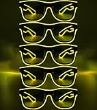 NIWWIN LED Brille, Cyberpunk LED Brille, flexibler Draht Neon Brille,Flashing LED Sonnenbrille Kostüme für Cosplay, Bar, Club, Partybrille, Geschenk, Party Gadgets, EDM, Halloween (5, Gelb)