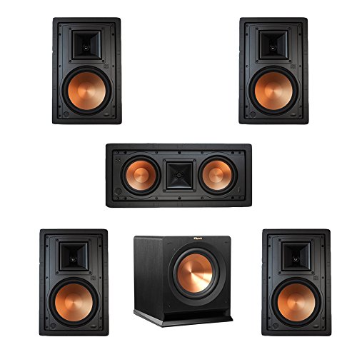 Klipsch 5.1 In-Wall System with with 2 R-5800-W II In-Wall Speakers, 1 Klipsch