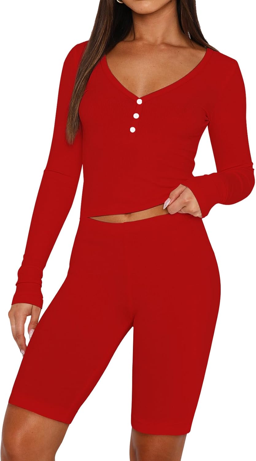 REVETRO Spring Lounge Sets For Women Sexy Pajama Sets Fall Long Sleeve Shirts Y2k PJ Sets Workout Set For GYM - Image 4