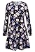 Pink QueenWomens Fit and Flare Long Sleeve Christmas Patterned Skater Dress