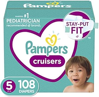 Diapers Size 5, Pampers Cruisers Disposable Baby Diapers, 108 Count, Huge Pack