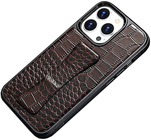 Étui en cuir iPhone 13 Pro marron : fini les chutes avec le bracelet et support intégré
