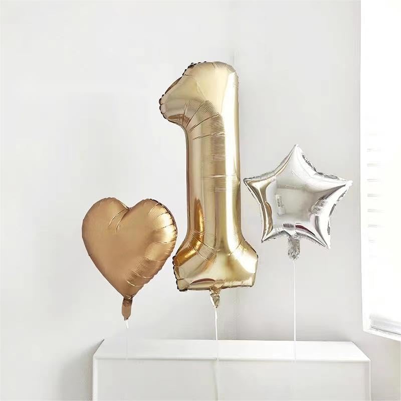 Miniatura 7 de JEYE Globos dorados claros con el número 18 y platino de 40 pulgadas, globos gigantes gigantes de cumpleaños de Mylar de número 1 y 8 para