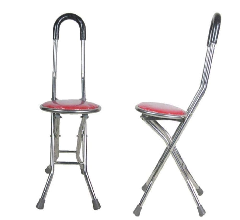 Taburete Plegable con Asiento de bastón, de Acero Inoxidable, para muletas de Ancianos, Ligero, Plegable, de Aluminio Ligero, Peso máximo del Usuario: 150 kg, para Padres