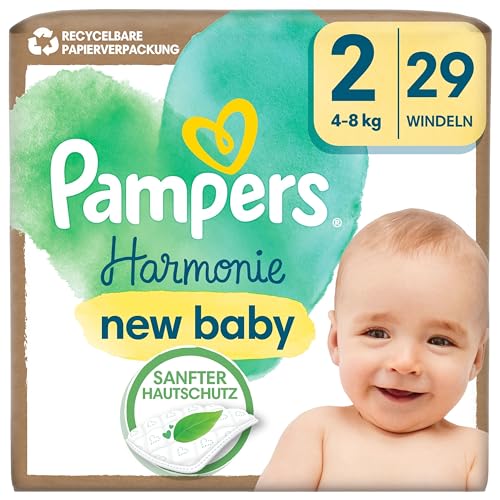 Pampers Harmonie Baby Windeln Größe 2, 29 Windeln, 4kg-8kg