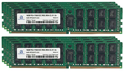 Adamanta - Memoria RAM de 128 GB (8 x 16 GB) para servidor Dell PowerEdge R730 DDR4 2133 MHz PC4-17000 ECC (chip registrado 2Rx4 CL15, 1,2 V)