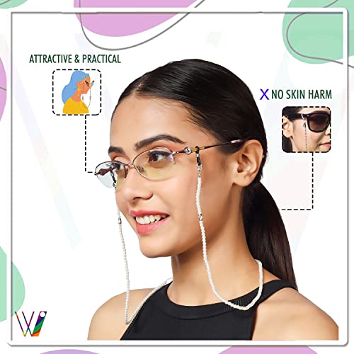 Image of Unisex Specs Holder Hook & Loop Anit Slip Eyewear Lanyard Beads Strap Chain