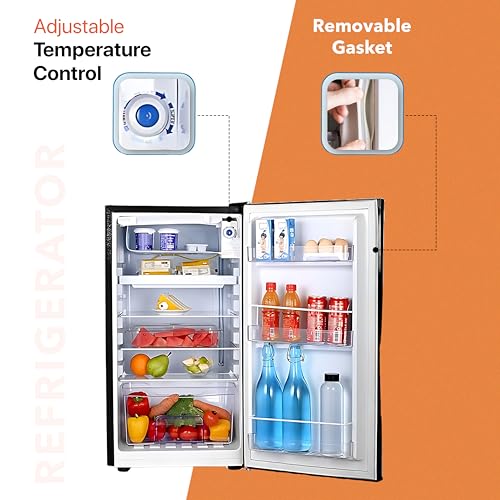 Image of Power Guard Mini Fridge with Direct Cooling Technology | Ideal for Home, Office, Dorm Room | Personal Minibar | Compact Size | Black (91 Liters)